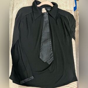 Giorgio Armani Womens 90’s Vintage Wool /Silk Blouse with Tie made in Italy.